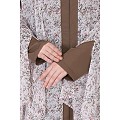 Printed Shrug with inner abaya combo -Beige